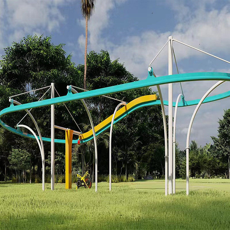 网红坑爹滑索人力脚踏车回旋溜索景区农庄亲子乐园秋千