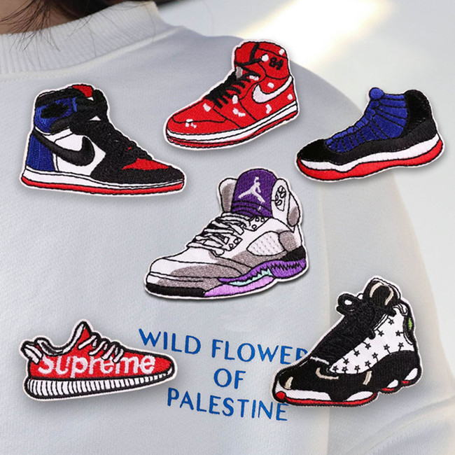 补贴aj乔丹篮球球鞋布贴补丁刺绣衣服短袖布贴