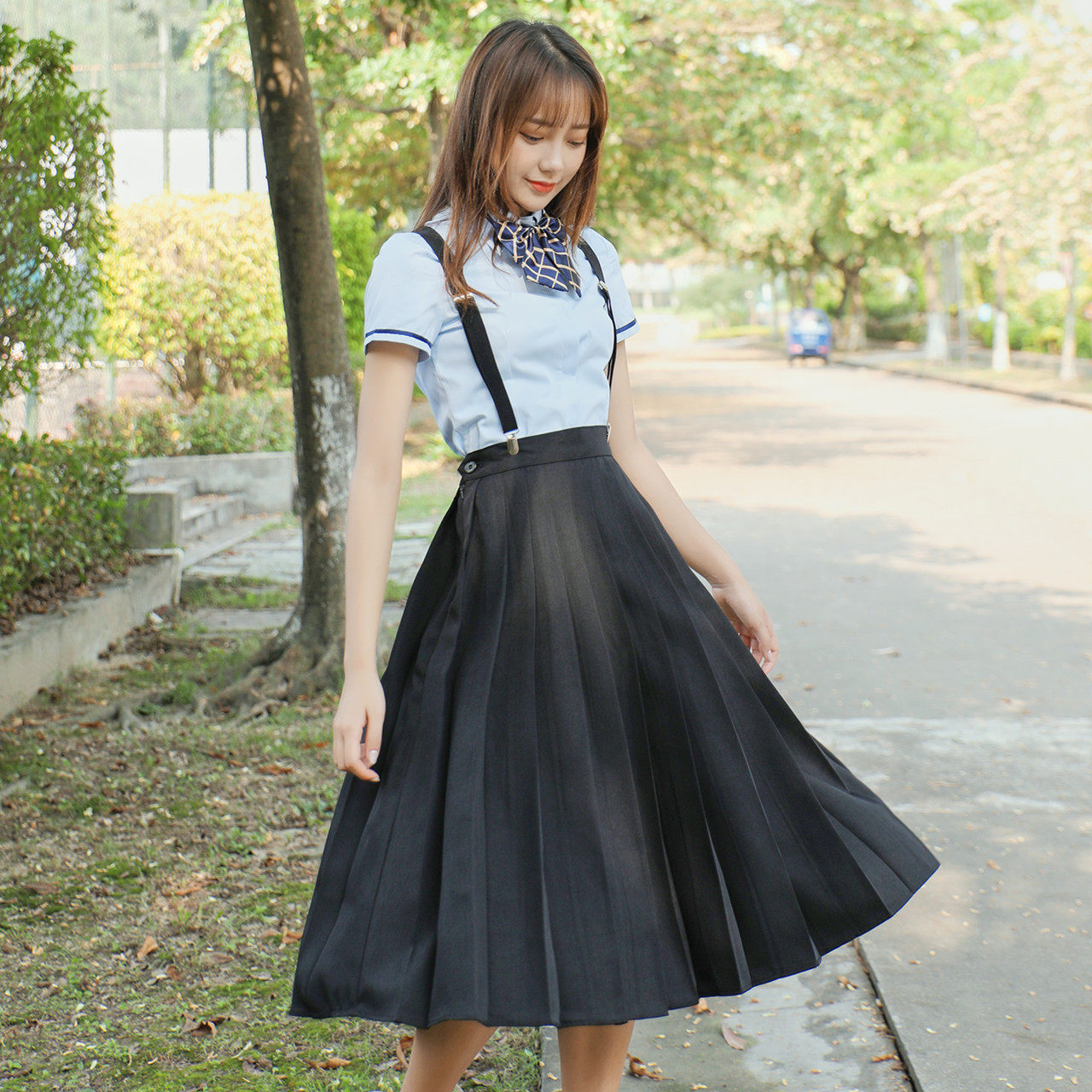 学生制服新款网红日韩装小新韩系吊带职业女裙套装