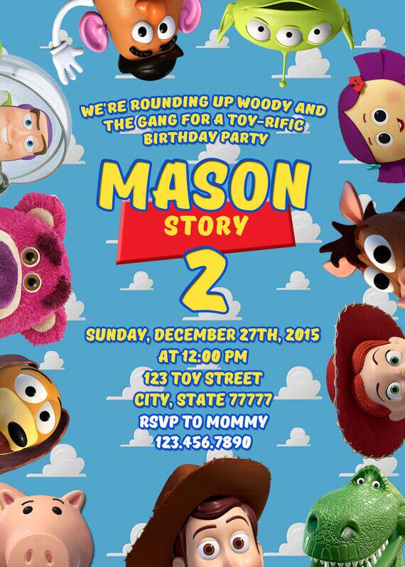 玩具总动员toystory创意电子请柬邀请感谢卡片请柬