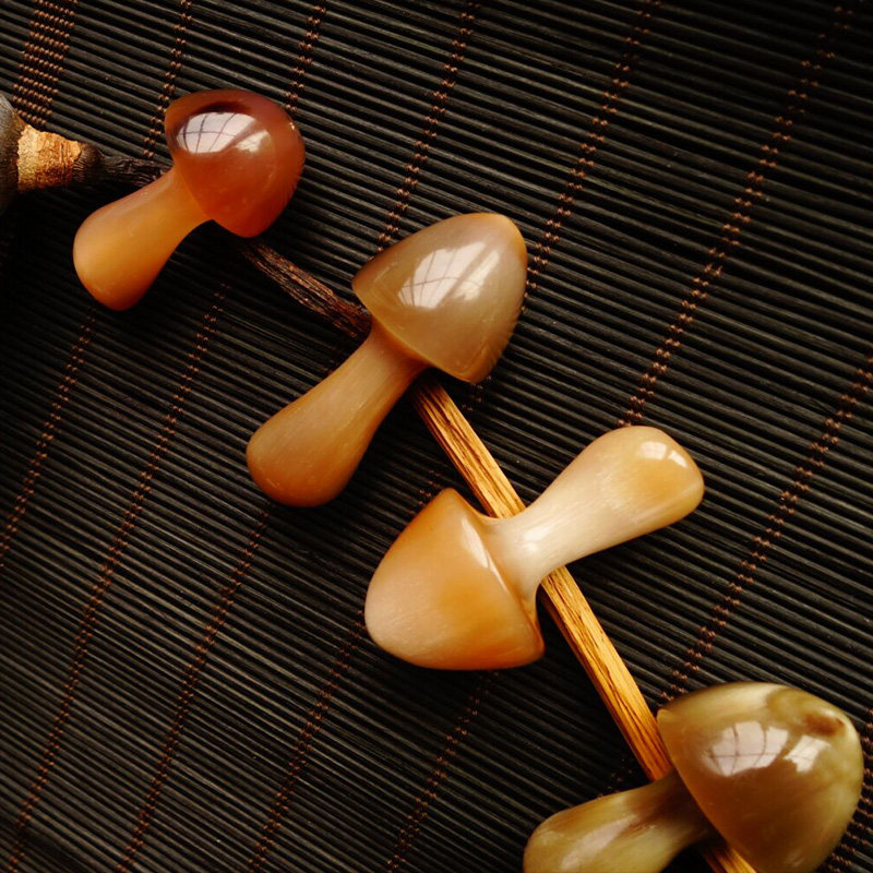 白水牛角蘑菇眼部按摩眼霜导入去细淡黑黑眼圈按摩穴位棒