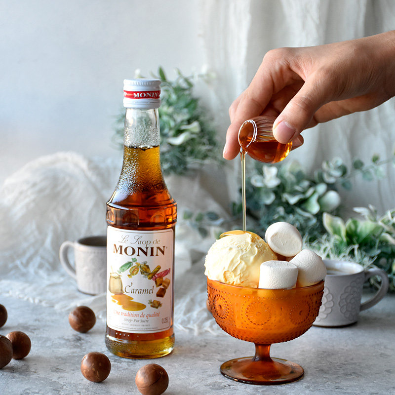 瓶装莫林monin焦糖风味糖浆玻璃玻璃瓶250ml小瓶糖浆