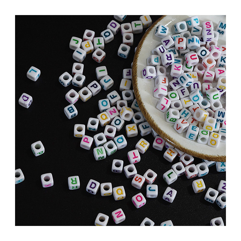 diy串珠饰品配件手链钥匙扣编织亚克力扁珠数字其他diy饰品配件