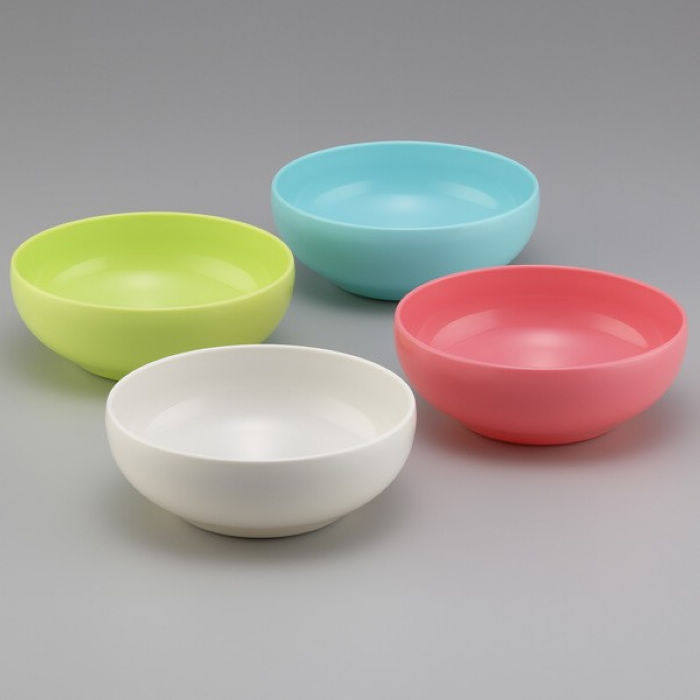 日本塑料餐碗厨房方便面糖果色饭碗大碗进口四色碗
