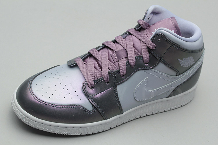 哄哄airjordanmidaj1变色龙渐变电光紫色av5174400篮球鞋