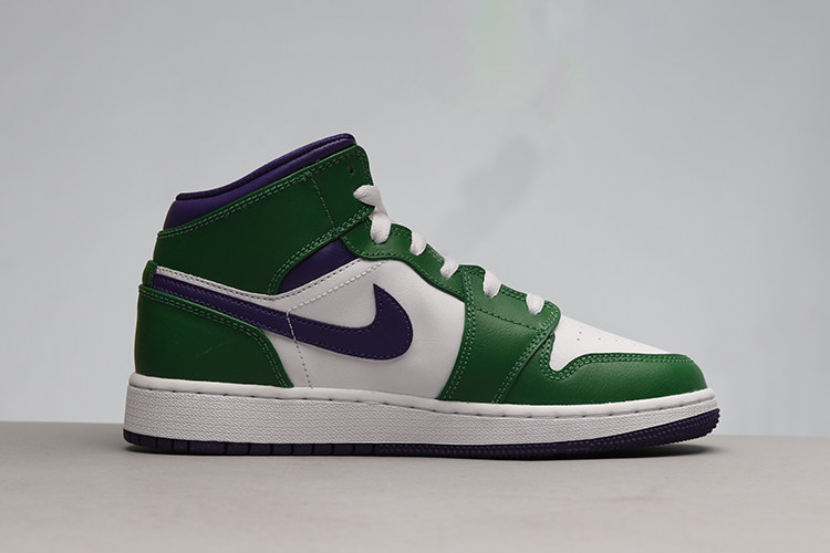 哄哄airjordanmidhulkaj1绿巨人白紫绿554724-300篮球鞋