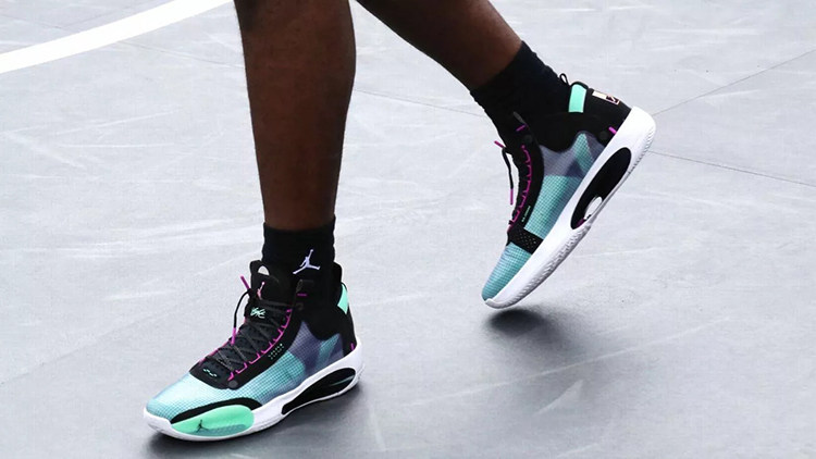 哄哄airjordanaj34郭艾伦艾伦紫绿首发冰蓝ar3240400篮球鞋