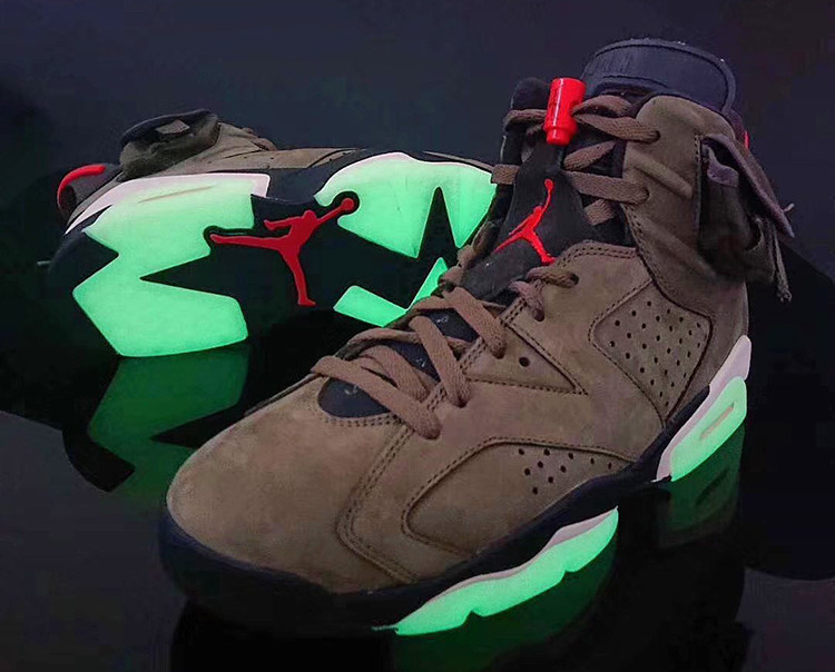 哄哄airjordantravisscottaj6联名夜光鬼脸cn1084200篮球鞋