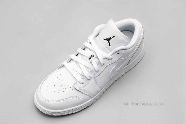 哄哄airjordanlowaj1gs纯白防滑轻便篮球板鞋