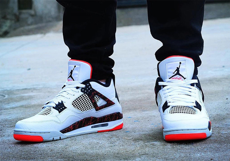 哄哄airjordanaj4热熔熔岩白红308497116408452116篮球鞋