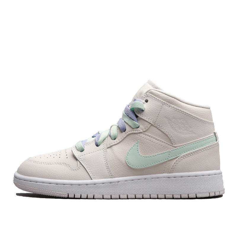 牛哄哄 air jordan 1 mid aj1 米白四色鸳鸯彩色鞋带 555112-035