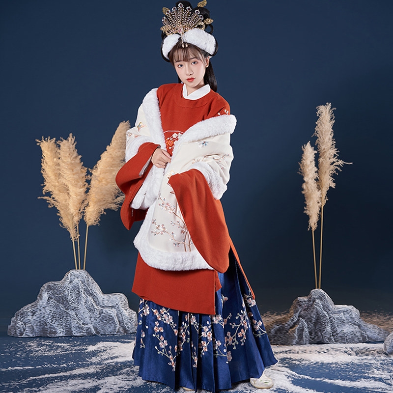 华姿仪赏双十一原创新品染霜华冬款汉服马面裙汉服