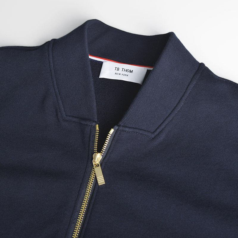 欧美潮牌tbthom男女春秋纯棉条纹休闲运动情侣装夹克