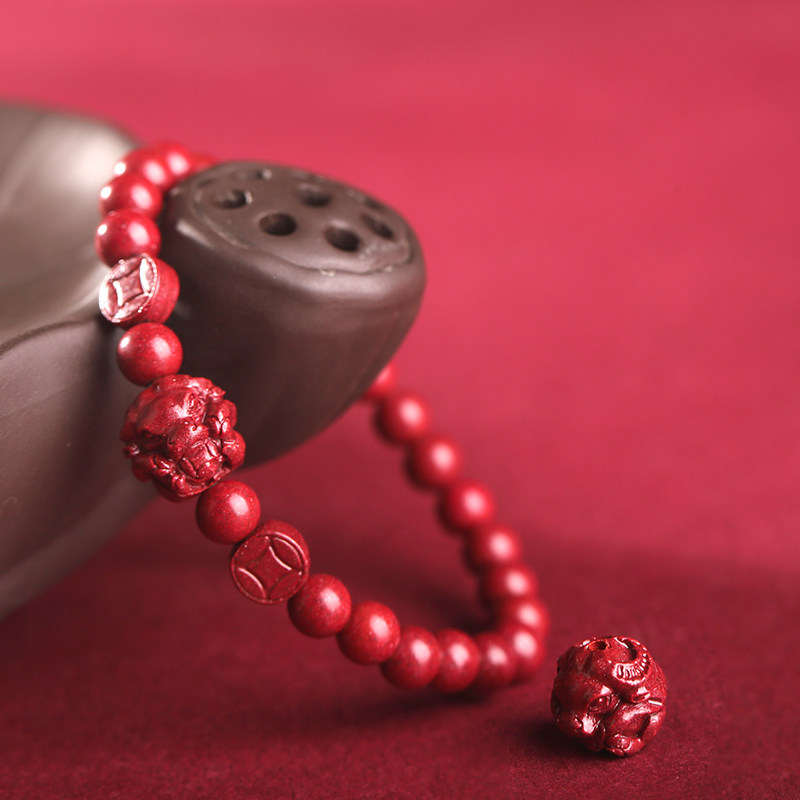 本命年朱砂手串辟邪生肖手链护身守护神转运太岁手链