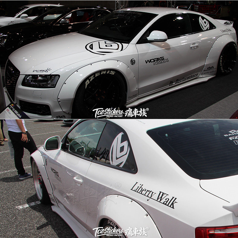 贴纸适用于汽车装饰宽体lbworks纸机三角s5r8改装汽车装饰贴