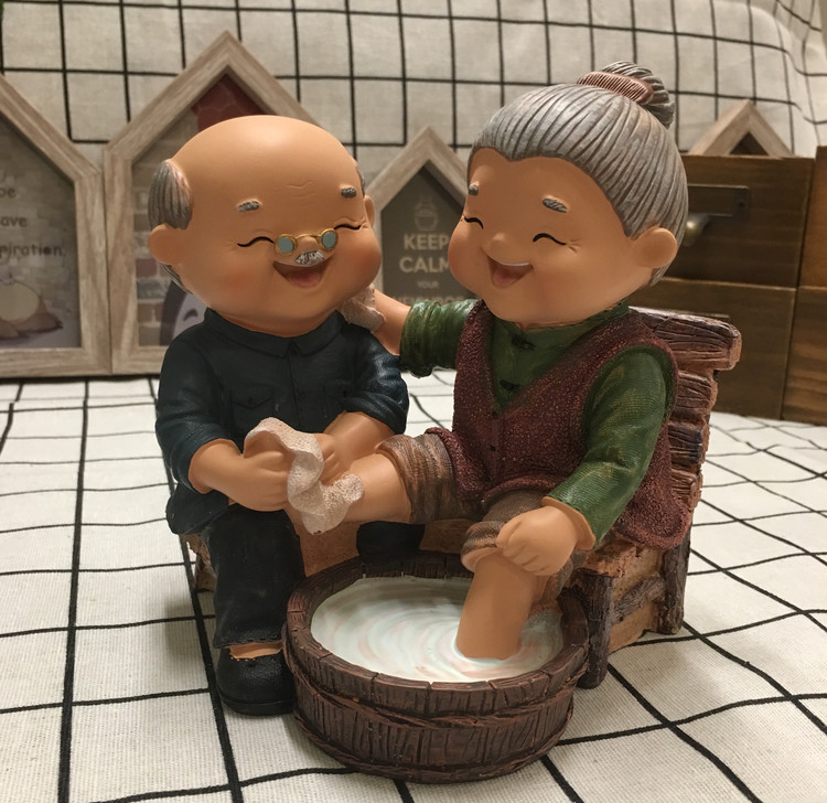 浪漫幸福老两口存钱摆件小夜灯老伴系列装饰品老头储蓄罐