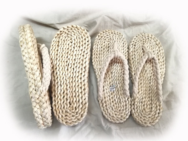 手工编织玉米米皮草编草鞋居家透气吸汗绳结居家凉拖