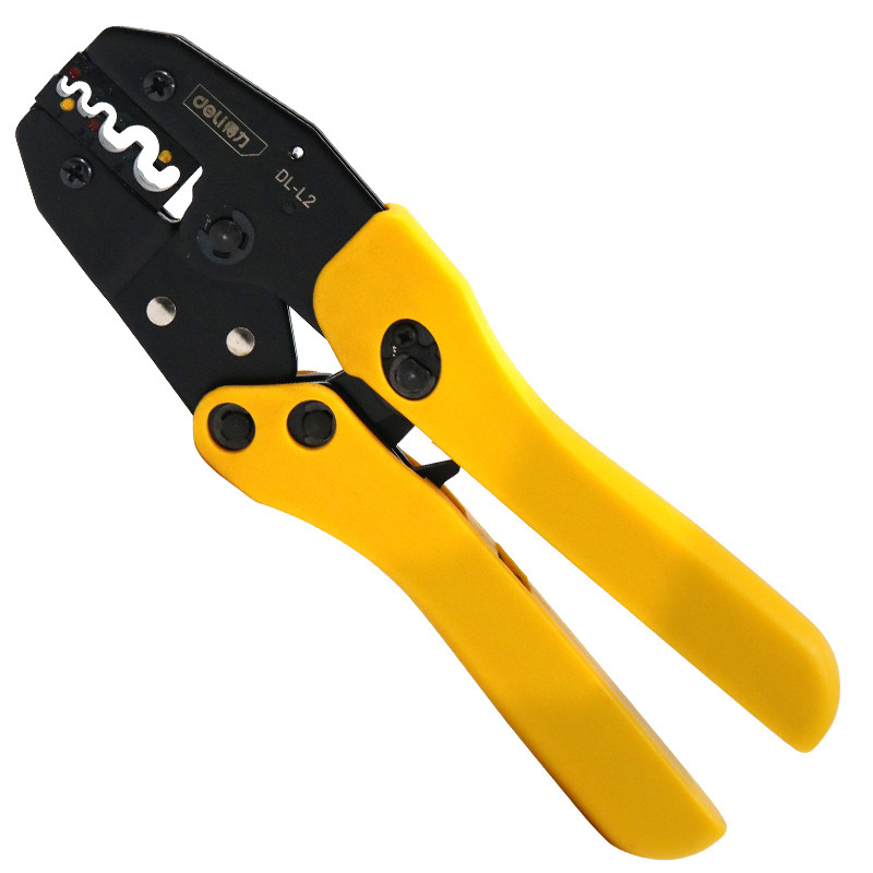 冷压得力dll2电工快速钳裸接线钳压ot端子压线钳