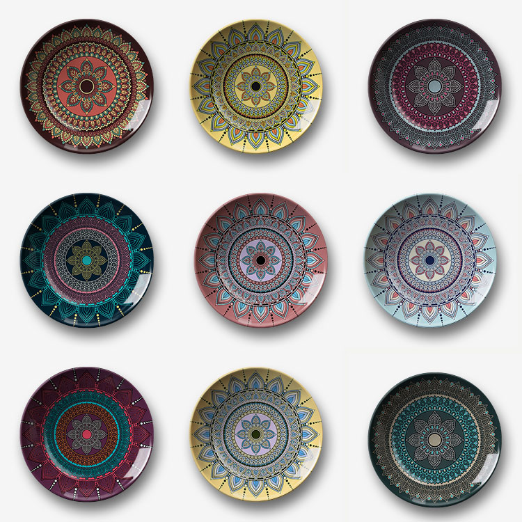 盘子传统花卉欧式花纹装饰挂盘圆形装饰画墙画装饰坐盘