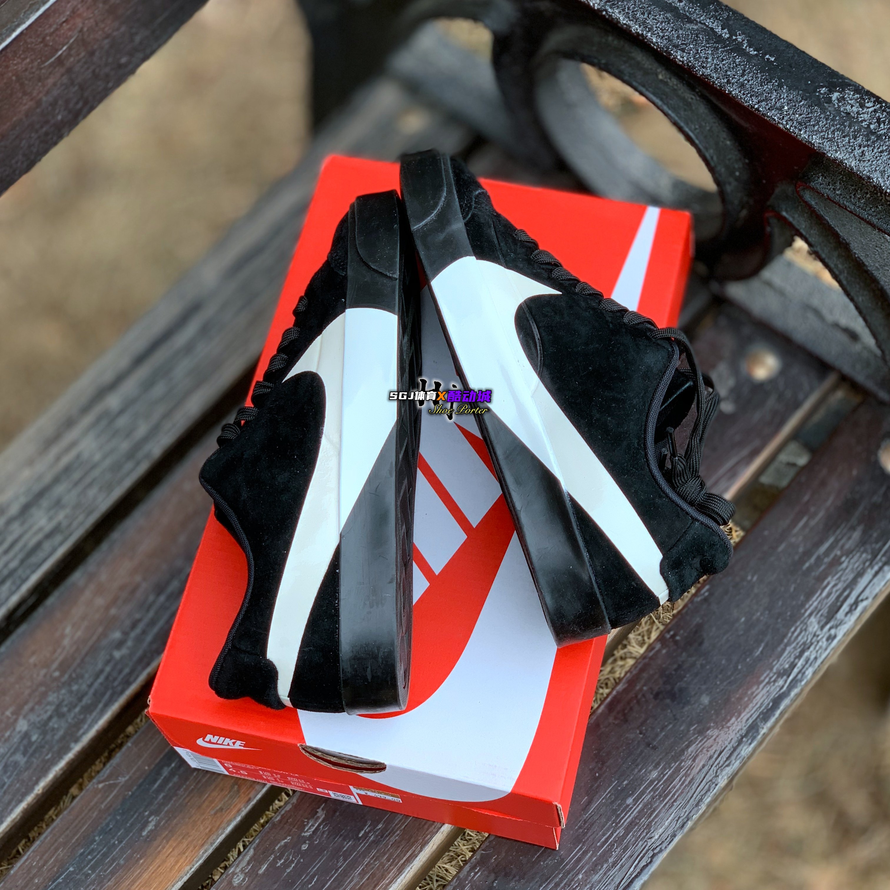 耐克nikeblazercitylowlx钩子黑白情侣休闲运动休闲鞋