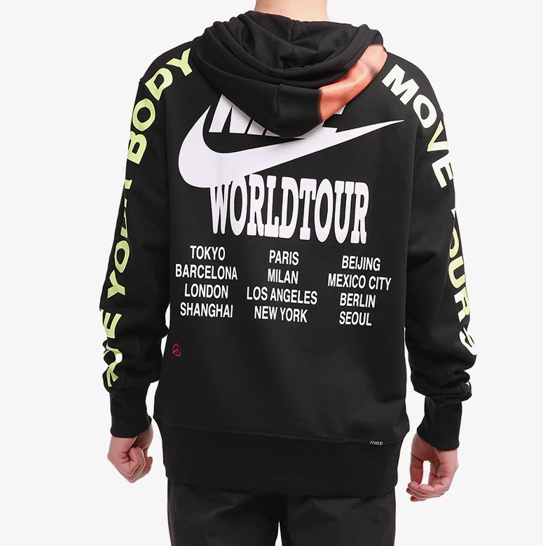 nike耐克卫衣男子新款印花笑脸三钩休闲运动连帽运动茄克