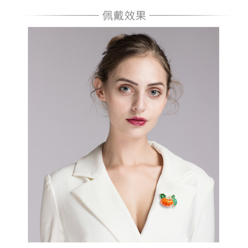 万圣节礼物ychen秋冬韩国手工画釉南瓜胸针帽子胸针