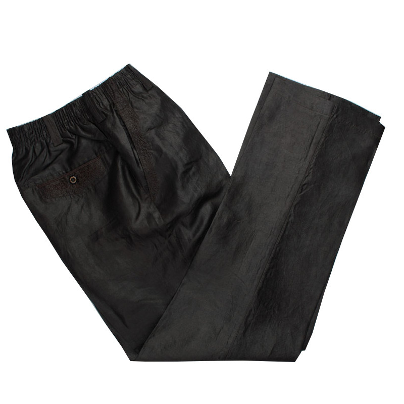 男裤百福福龙高档香云唐装中式松紧腰立裆偏休闲裤