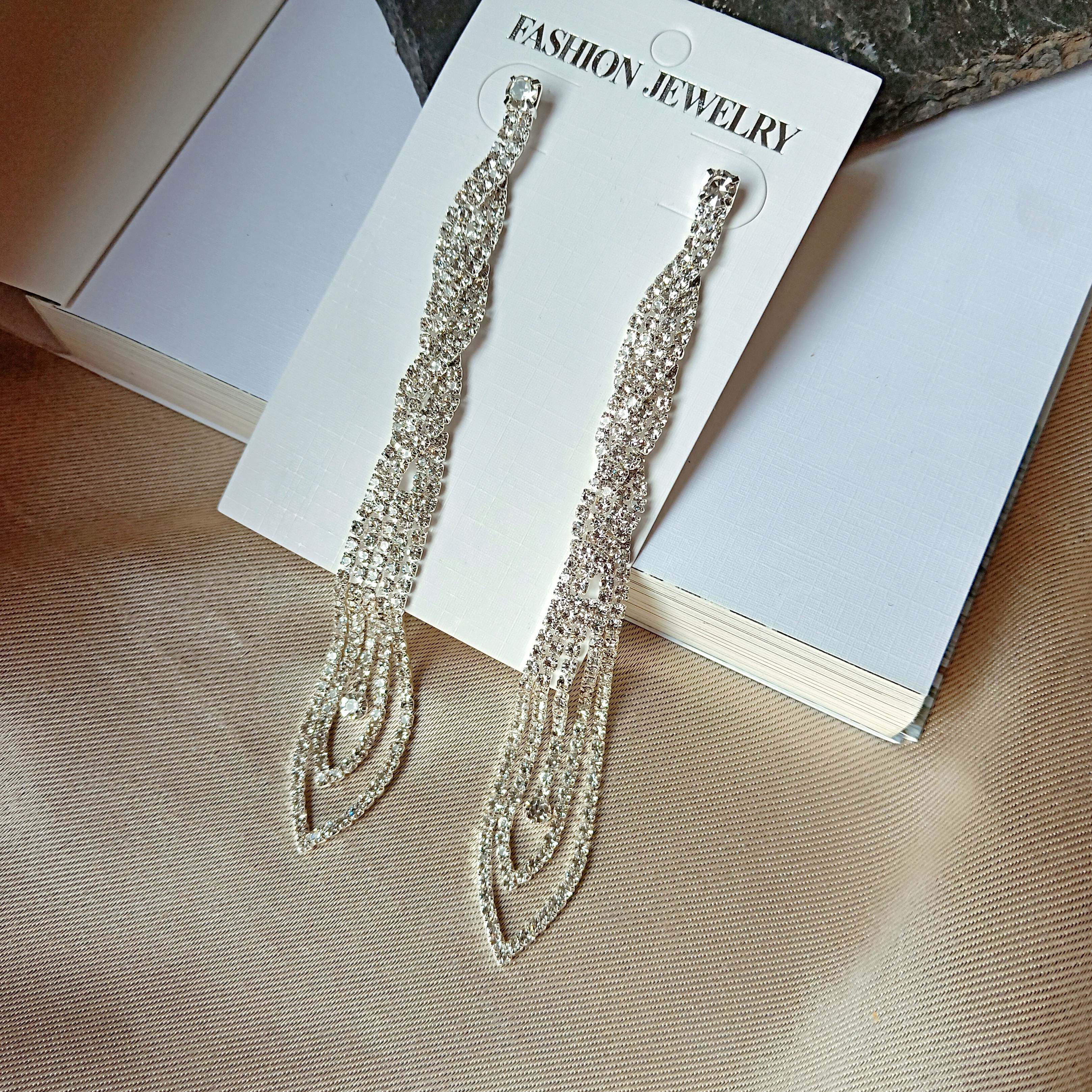 韩国气质高级流苏耳环银针个性夸张网红法式耳环