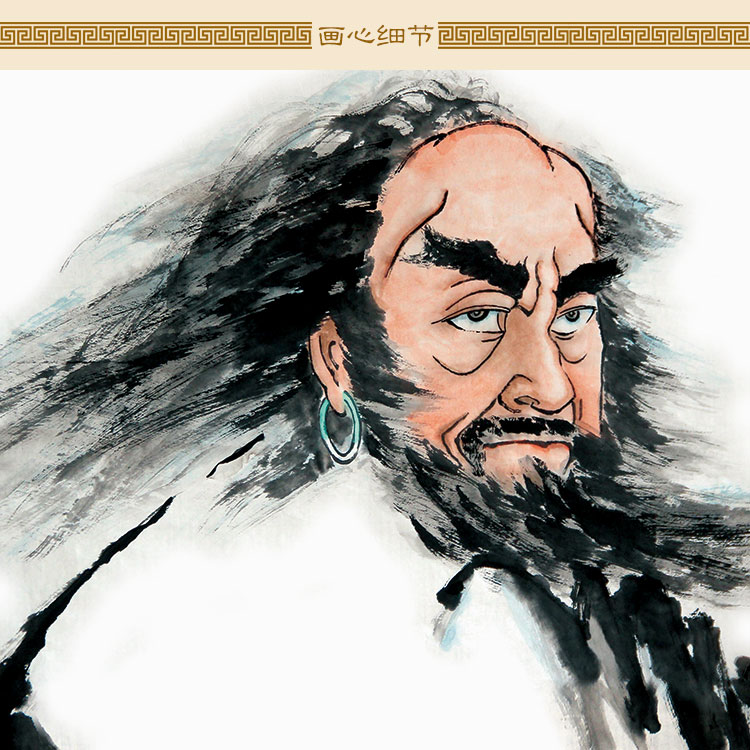 达摩一苇渡江图画画像菩提卷轴画挂画禅意装饰国画