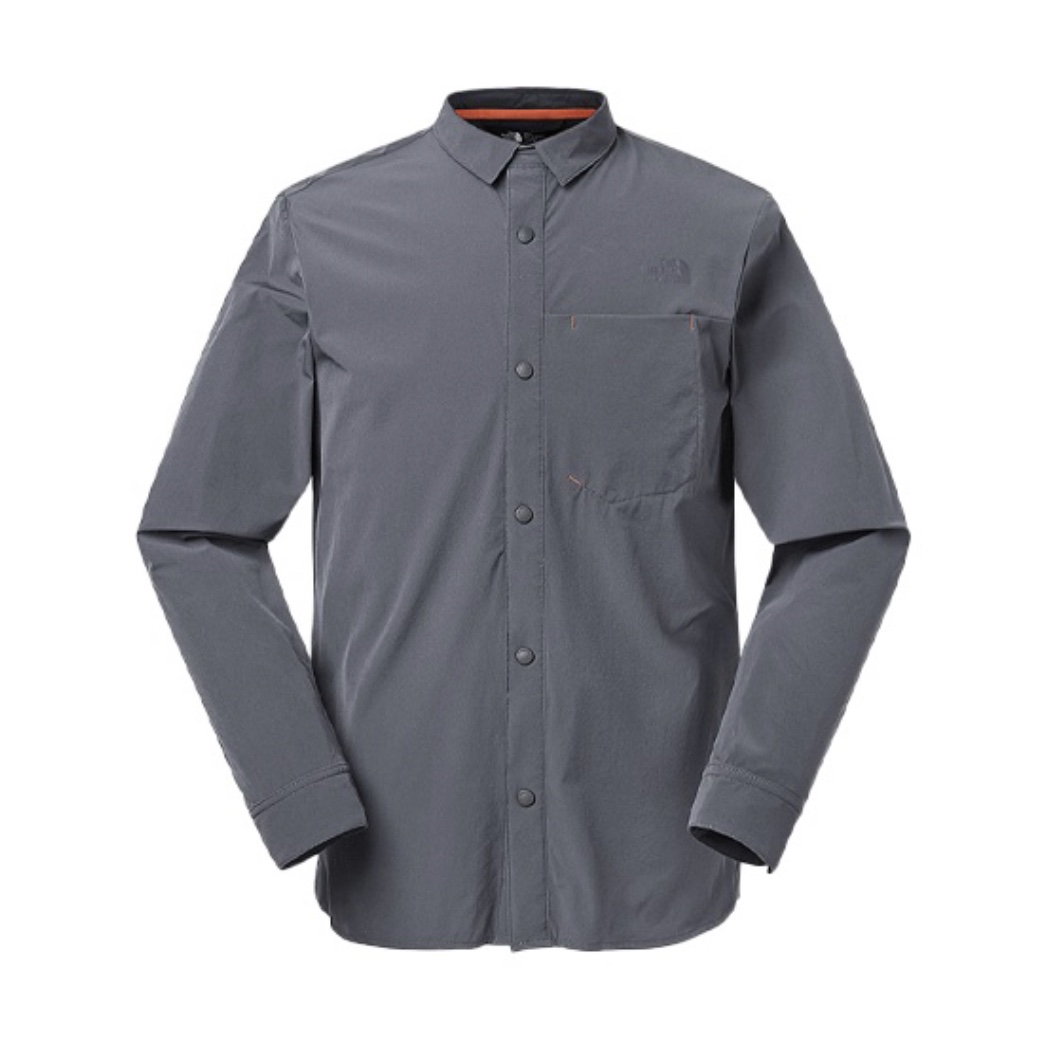 【促销】北面TheNorthFace男速干户外超薄透气弹力长袖衬衣4NCQ灰