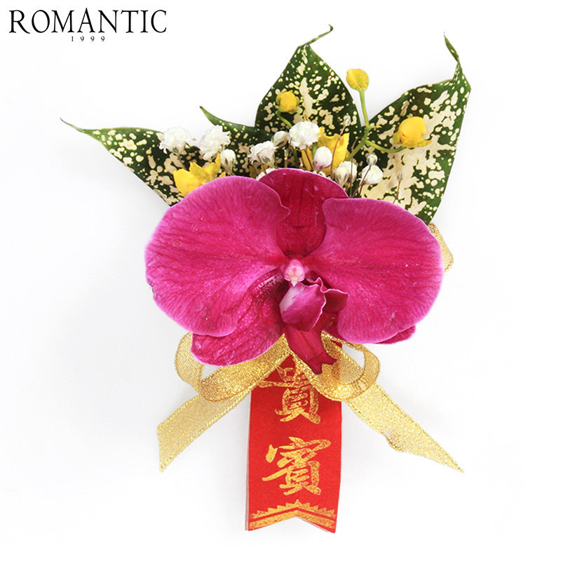 高档泰国兰洋兰玫玫瑰蝴蝶兰磁铁别针嘉宾贵宾胸花