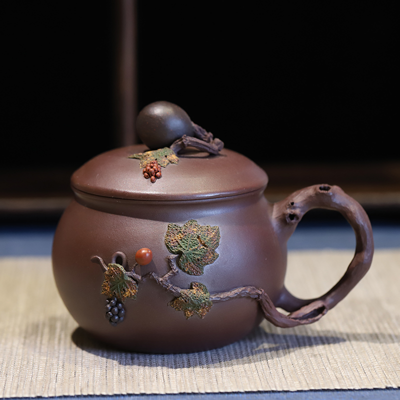 盖杯精品紫砂名家徐海龙全手工茶杯办公硕果累累茶杯