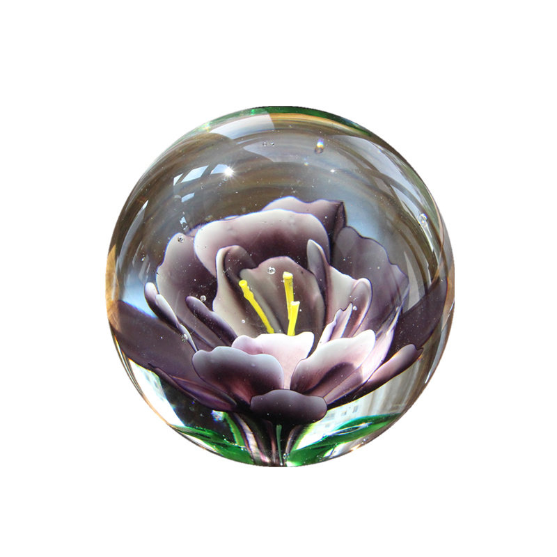 简约创意琉璃玫瑰玫瑰花花球办公桌样板间微景观摆件