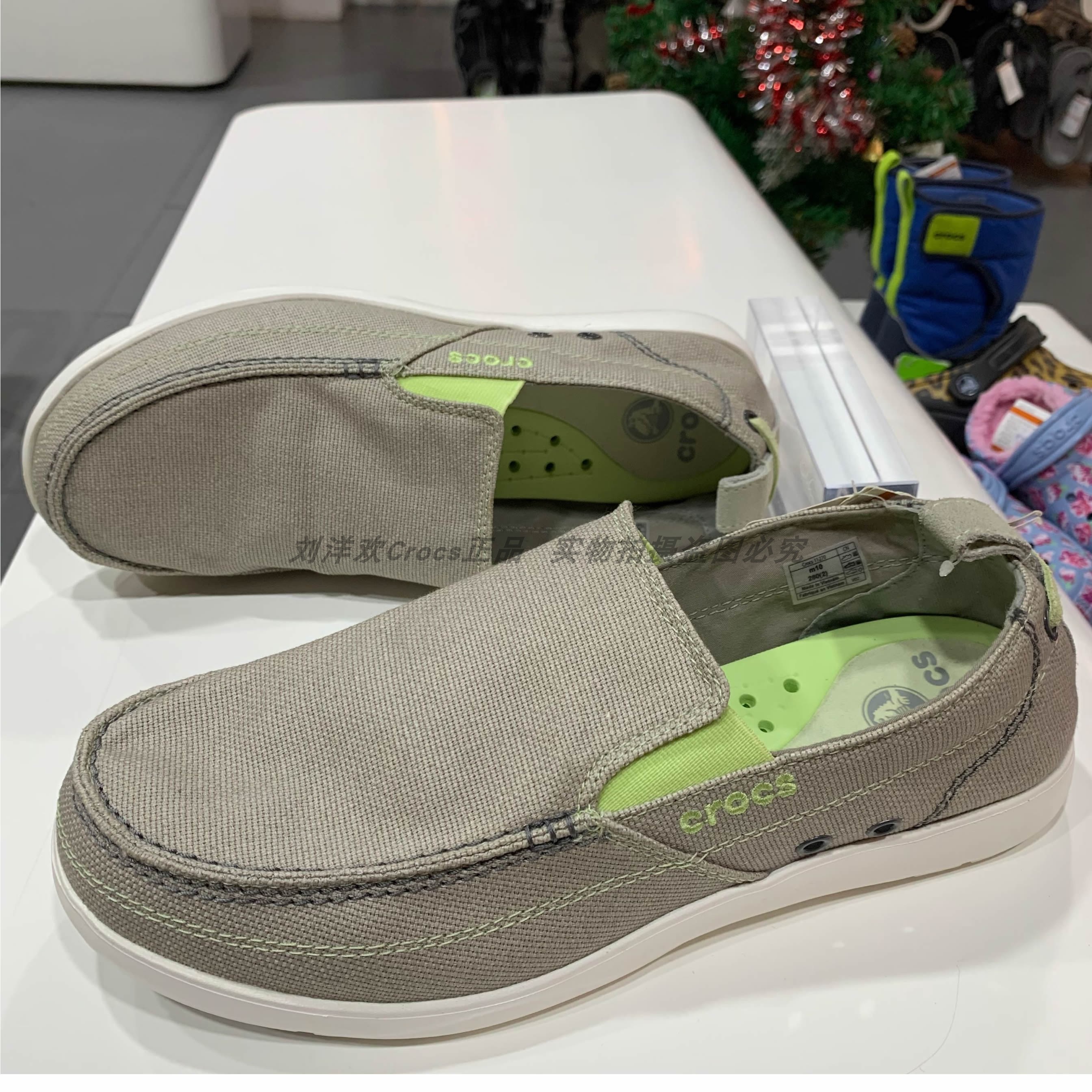 crocs布鞋休闲鞋轻便透气脚蹬一脚低帮帆布沃尔户外休闲鞋