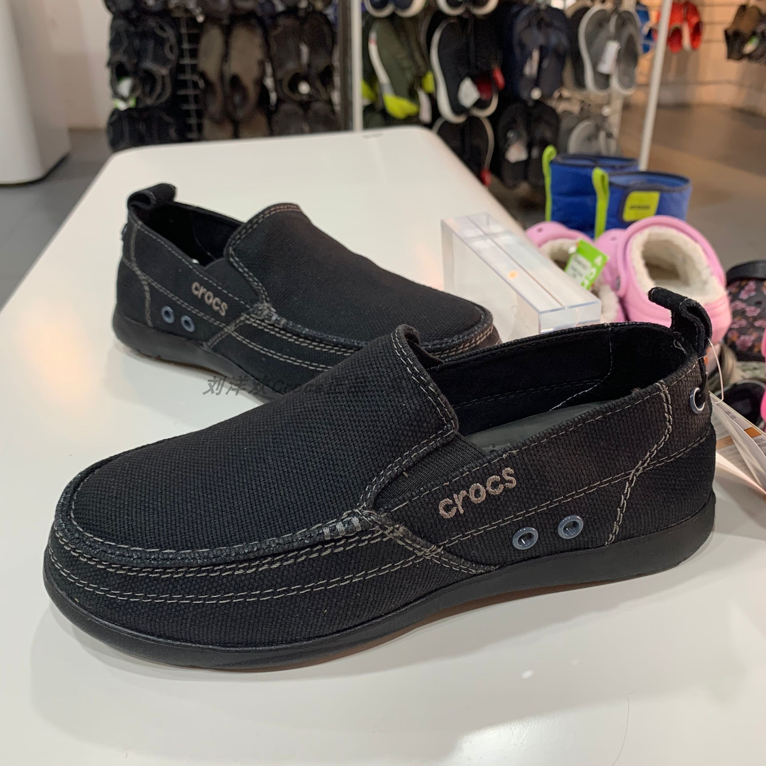crocs布鞋休闲鞋轻便透气脚蹬一脚低帮帆布沃尔户外休闲鞋
