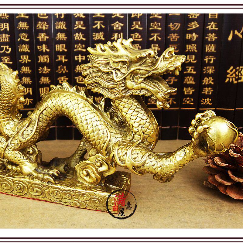 纯铜青龙客厅家居办公室生肖汉龙风水工艺品龙摆件摆件