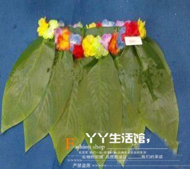 夏威夷草裙舞男女成人儿童演出服装服饰原始树叶树叶绿草裙
