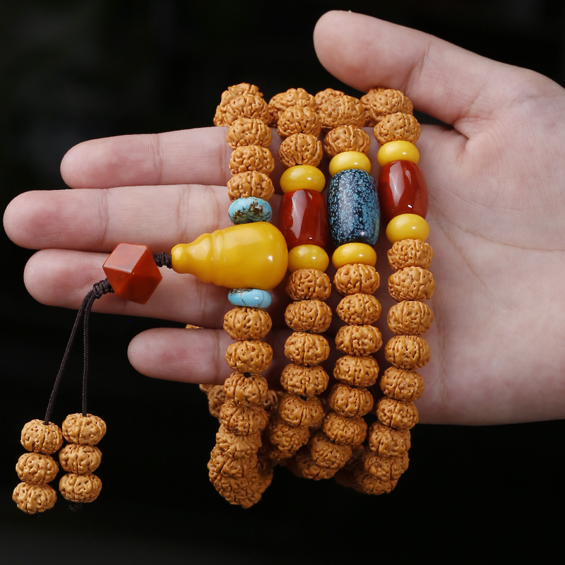 小金刚菩提子手串108颗佛珠项链男爆肉天然配饰文玩盘玩念珠精品
