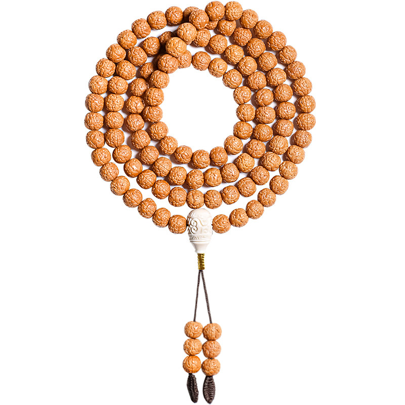 小金刚菩提子手串108颗树王原籽念珠龙纹尼泊尔藏式佛珠手链男女 - 盘