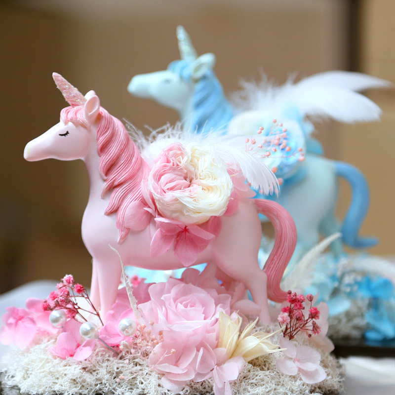 永生花玫瑰独角兽送女朋友生日礼结婚纪念妇女节礼物保鲜干花礼盒