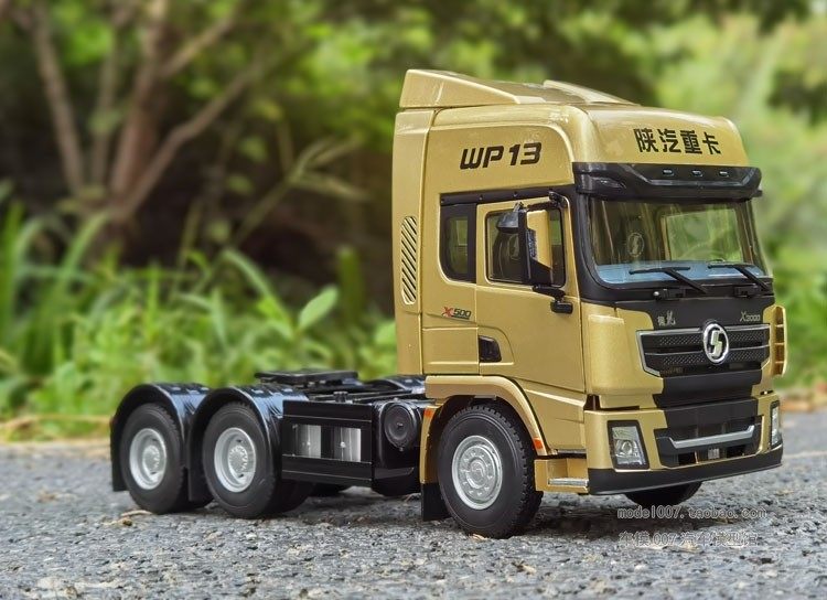 原厂陕汽德龙124德龙x3000拖头wp13牵引车重卡车模型
