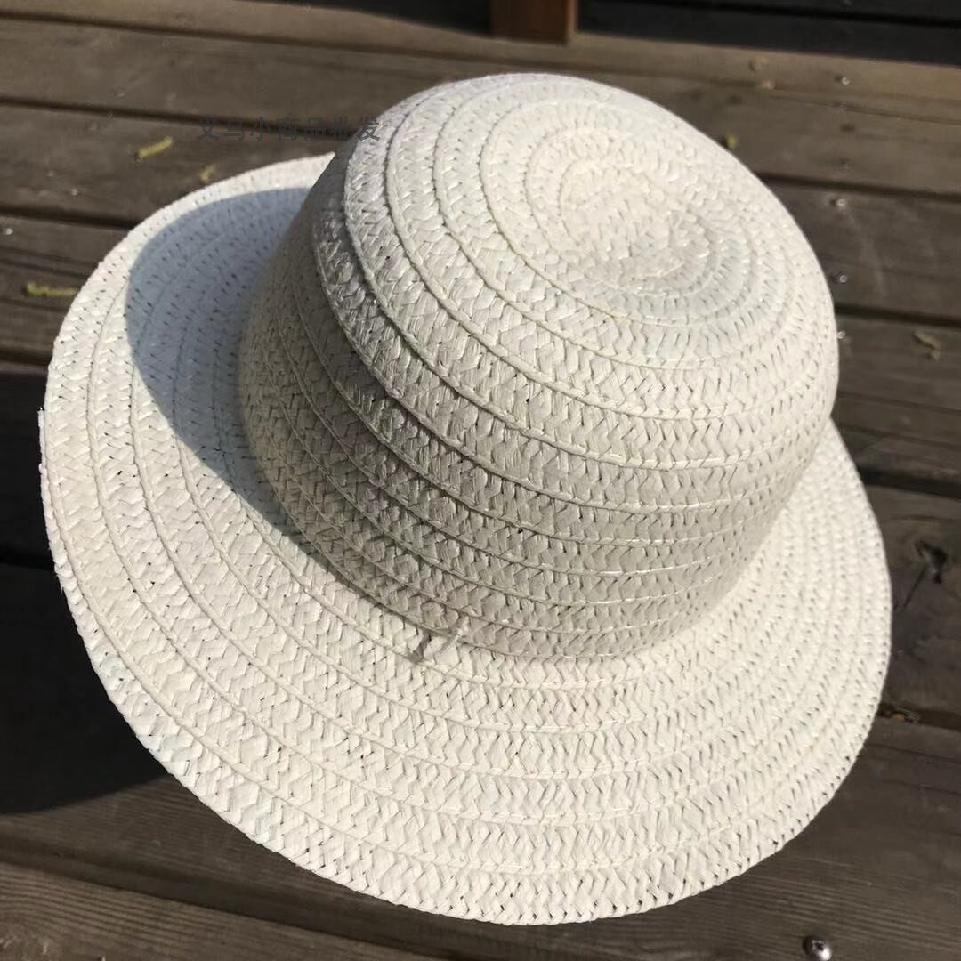 暑期幼儿园绘画画画草帽儿童diy创意美工白色帽子