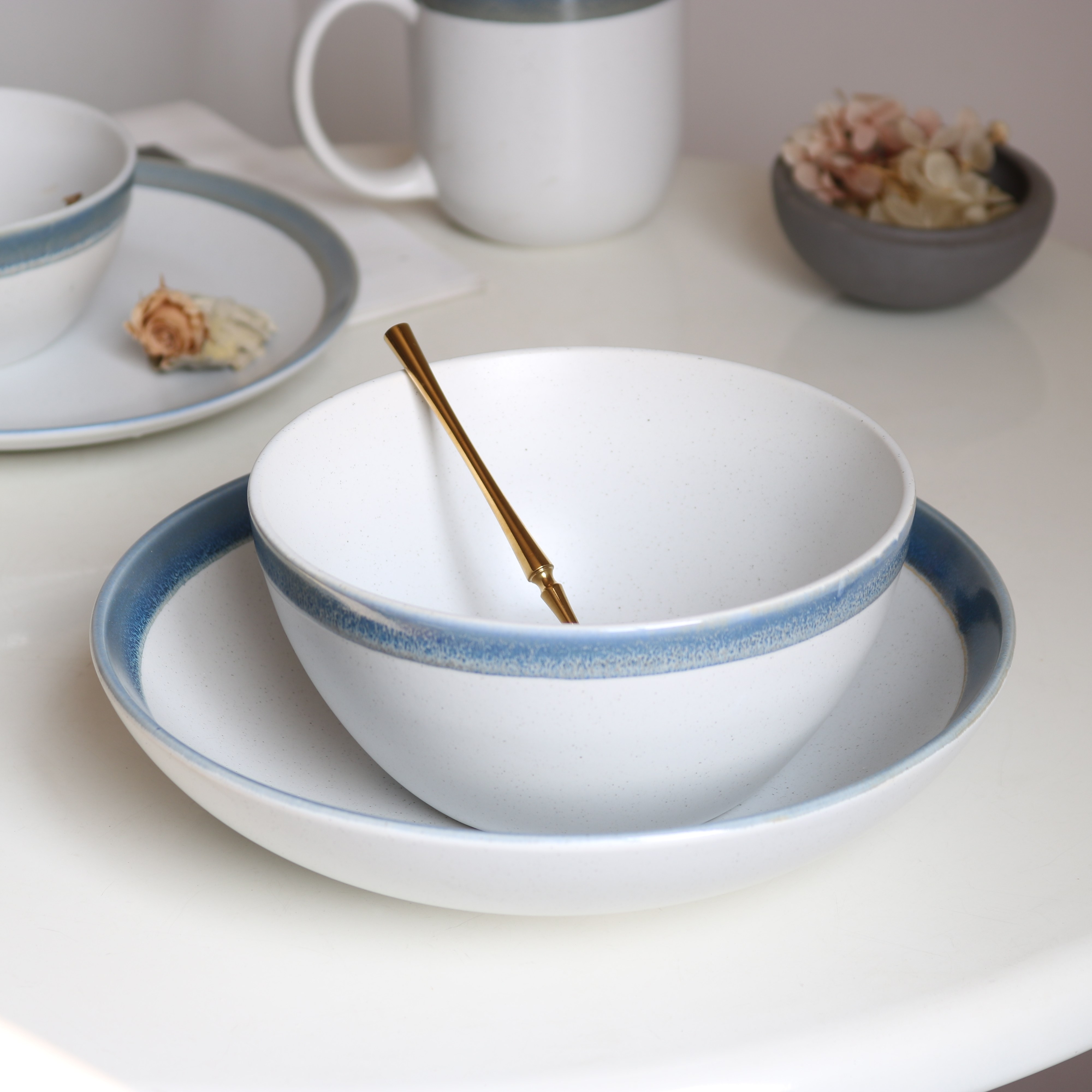 简约创意麻点北欧欧风陶瓷餐具套装组合饭碗餐具瓷器套装