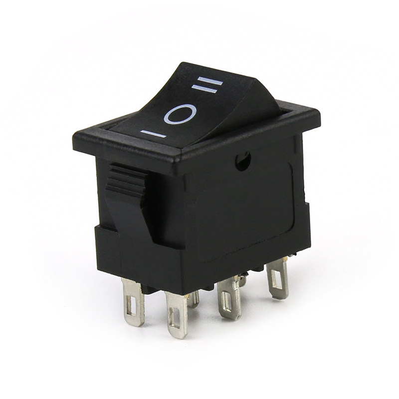 黑色6脚3档21mmxl601船型开关按键船形翘板船形开关