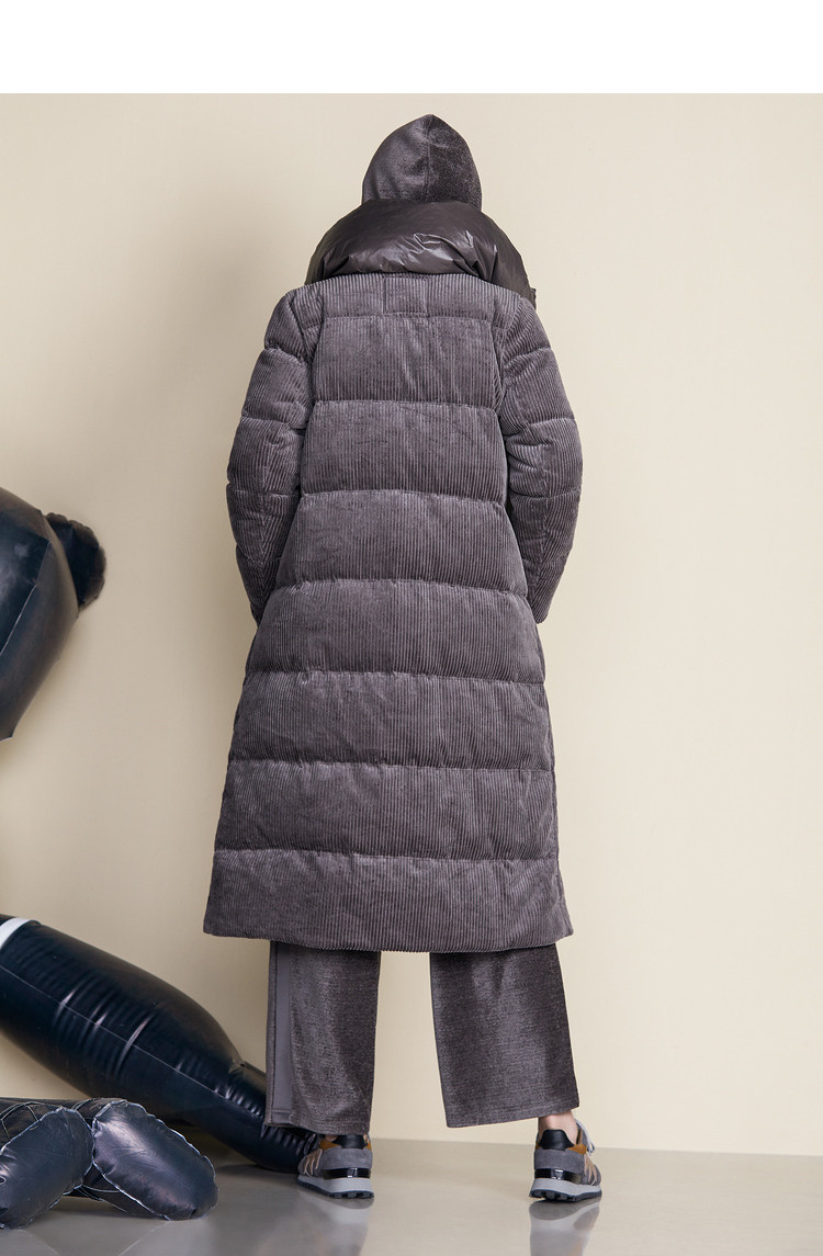 达衣岩专柜正品冬女复古加厚中长通勤立领长袖羽绒服