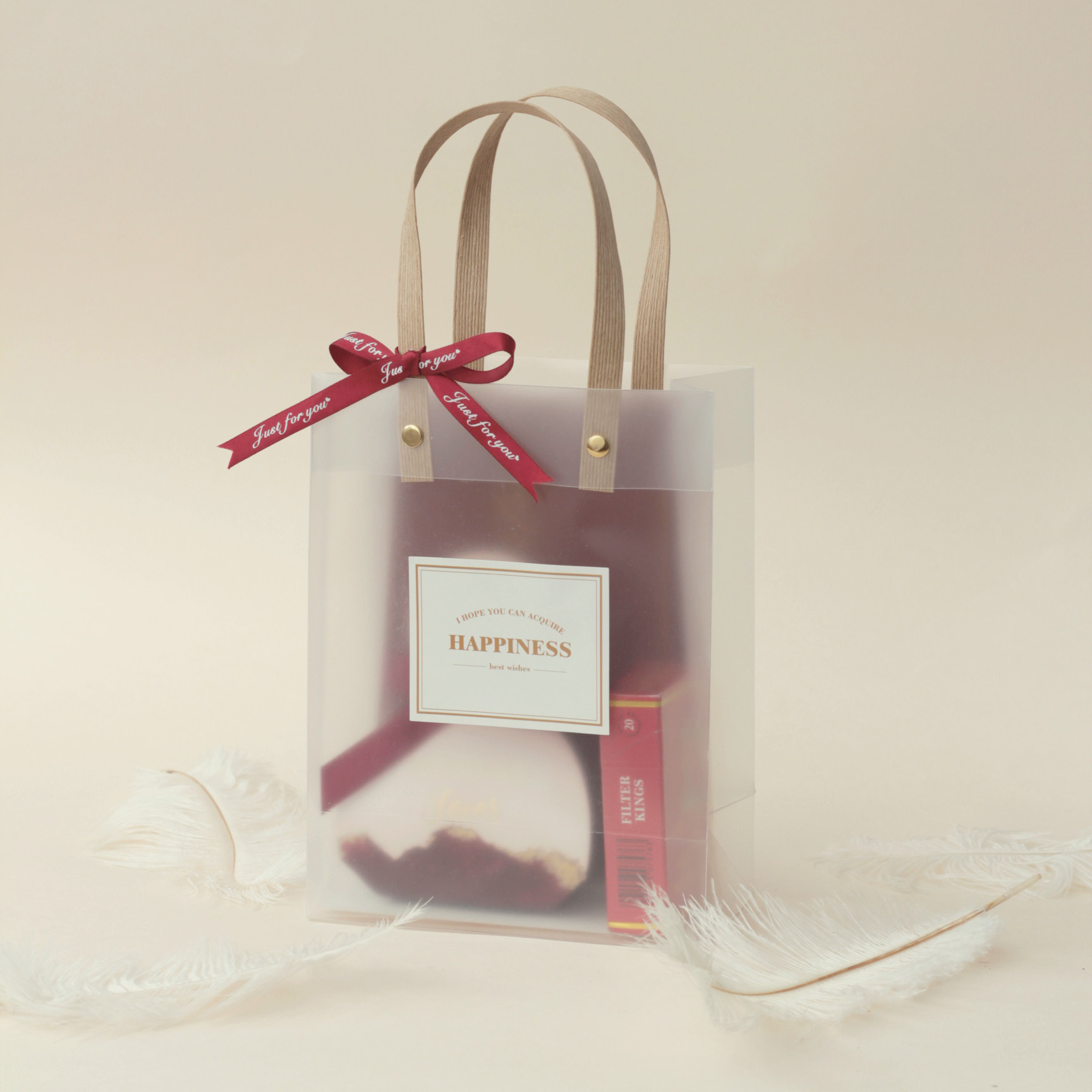 手提袋格派2020透明磨砂伴手婚礼pp礼品袋ins伴手礼