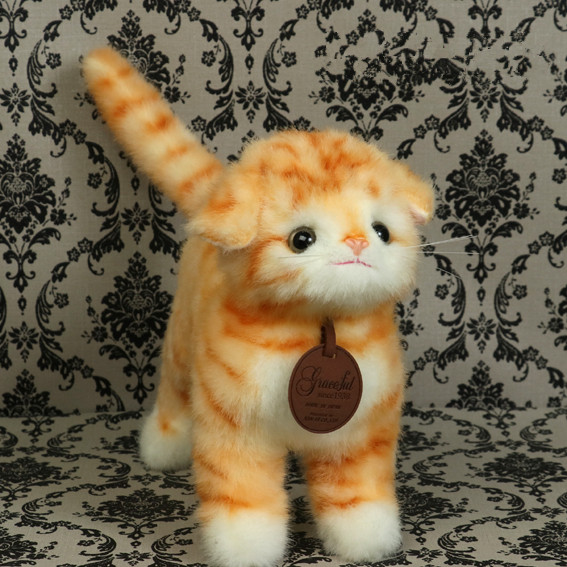 日本高级仿真虎斑猫虎猫咪毛绒玩具玩偶公仔短毛毛绒布艺类玩具