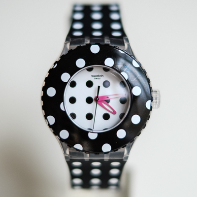 swatch斯沃手表透视波点潜水男女中性纯净圆点suuk107瑞士腕表
