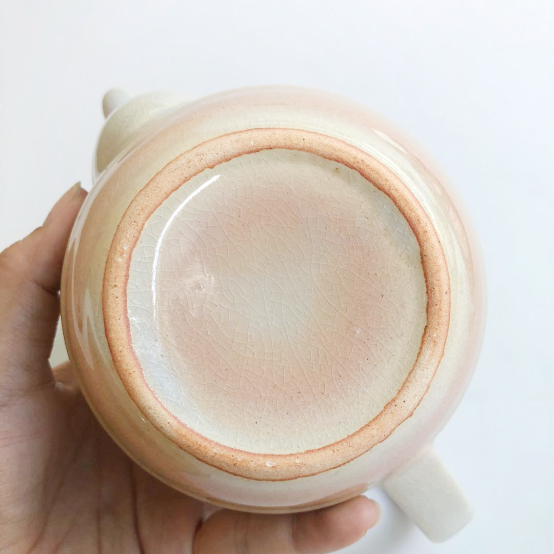 茶道日本回流萩烧未使用茶壶流釉茶具日式和风摆件