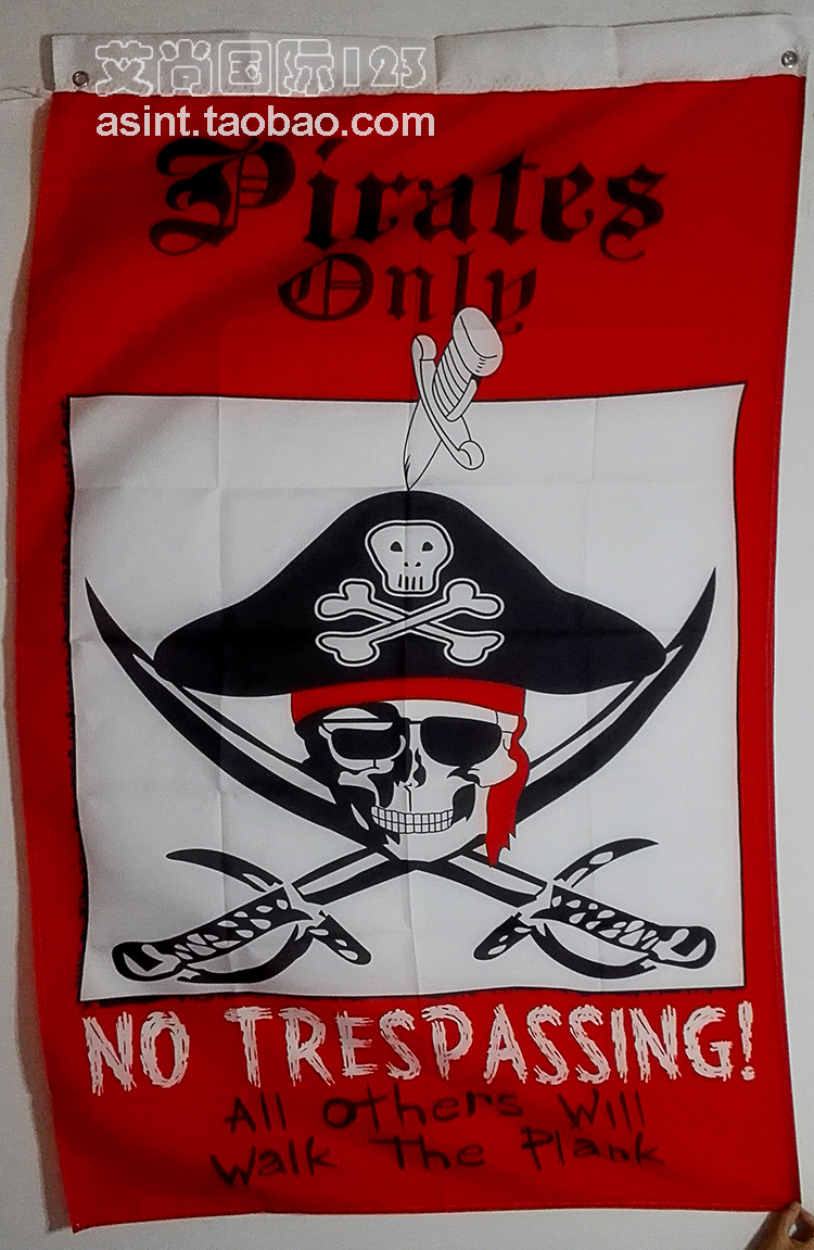 旗帜骷髅鬼旗海盗旗定制144x96cm竖幅金属节日装扮用品